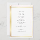 Editable Gold Border High School Photo Afstuderen Aankondiging (Achterkant)