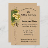 Editable Gold Currants Ribbon Golden Anniversary Kaart (Voorkant / Achterkant)