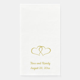 Editable Gold Linked Hearts Servet