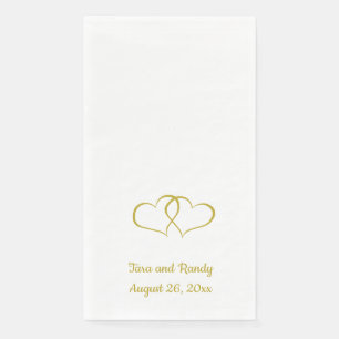 Editable Gold Linked Hearts Servet