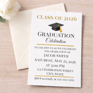 Editable Graduation Invitation 5x7  Kaart