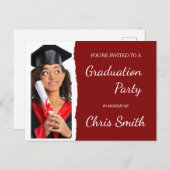EDITABLE Graduation Party Invitation Sjabloon (Voorkant / Achterkant)