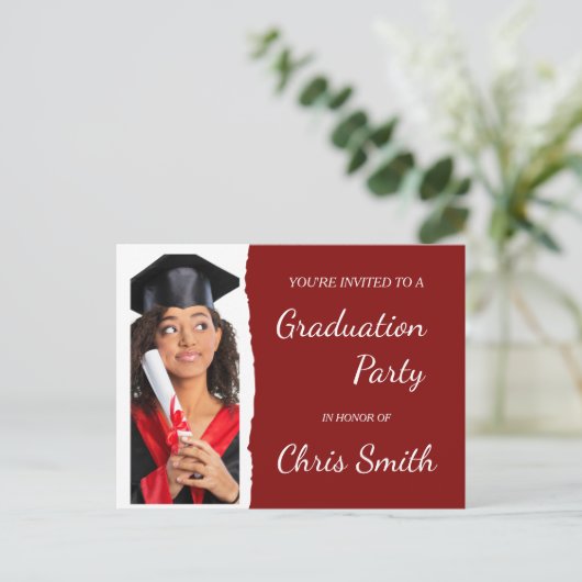 EDITABLE Graduation Party Invitation Sjabloon (Staand voorkant)