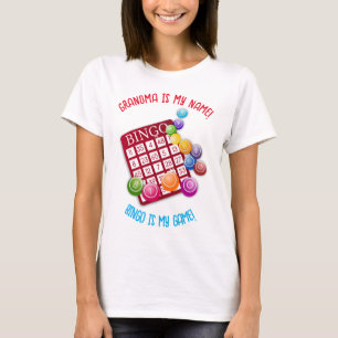 Editable Grandma is mijn naam Bingo is mijn game T-shirt