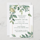 Editable Green Branches Rehearsal Dinner Kaart (Voorkant)