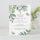 Editable Green Branches Rehearsal Dinner Kaart (Staand voorkant)