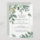 Editable Green Branches Rehearsal Dinner Kaart (Voorkant / Achterkant)