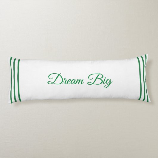 Editable Green Dream Big Text op White Body Pillow Lichaamskussen (Achterkant)
