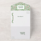 Editable Green Holly Red Berries All in One Invite All In One Uitnodiging (Buitenkant)