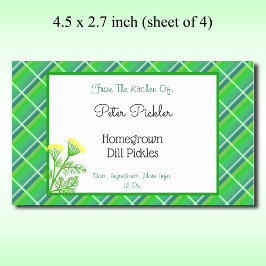 Editable Green Pset Sticker met Dill en Flowers