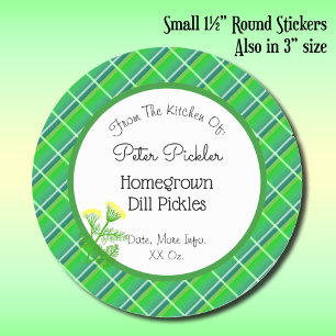 Editable Green Pset Sticker met Dill en Flowers