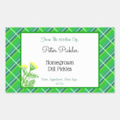 Editable Green Pset Sticker met Dill en Flowers (Voorkant)