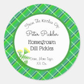 Editable Green Pset Sticker met Dill en Flowers (Voorkant)