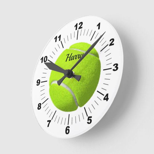 Editable Green Tennis Ball Ronde Klok (Hoek)