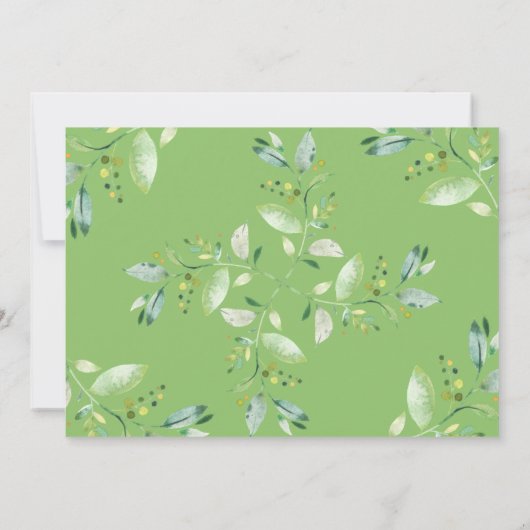 EDITABLE Greenery Elephant Baby shower Kaart (Achterkant)