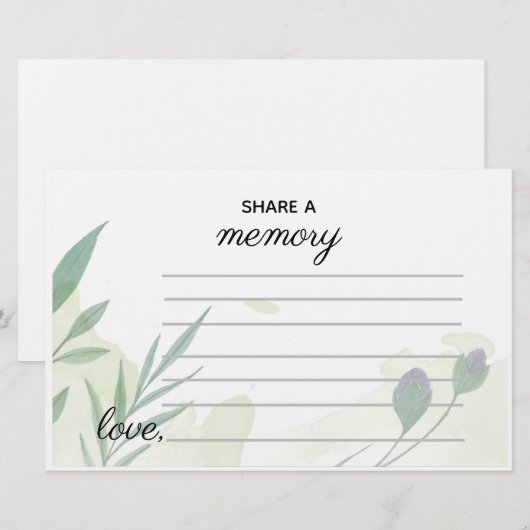Editable Greenery Share a Memory Kaart (Voorkant / Achterkant)