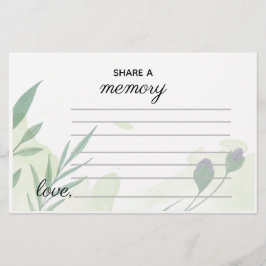 Editable Greenery Share a Memory Kaart
