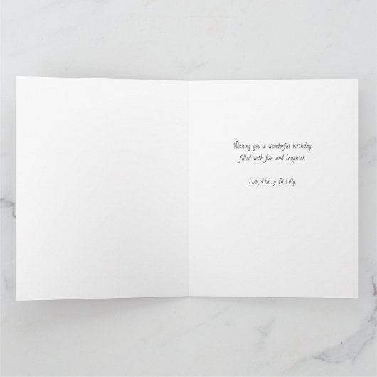 Editable Greeting and Age | 3 Fotodag Kaart (Binnen)