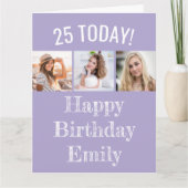 Editable Greeting and Age | 3 Fotodag Kaart (Voorkant)