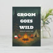 EDITABLE Groom Goes Wild Bachelor Party Uitnodigin Kaart (Staand voorkant)