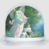 Editable Guardian Angel With Children Sneeuwbol (Voorkant)