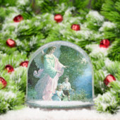 Editable Guardian Angel With Children Sneeuwbol (Kerstmis)