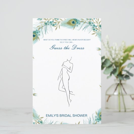 Editable Guess the Dress Bridal Shower Game (Staand voorkant)