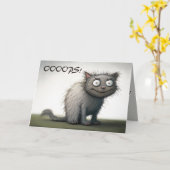 Editable Guilty Cat Missed Birthday Kaart (Gele Bloem)