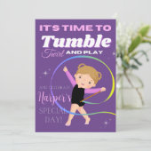 Editable Gymnastics Party Printable + Digital Kaart (Staand voorkant)