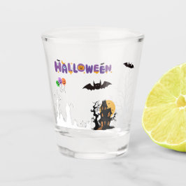 Editable Halloween Glass Shot Glas