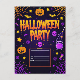 Editable Halloween Party Feestdagenkaart