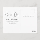 Editable Hand Lettered White sparen de Foto van de Briefkaart (Achterkant)
