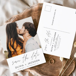 Editable Hand Lettered White sparen de Foto van de Briefkaart