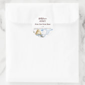 Editable Happy Beehive Rustic Honey Ronde Sticker (Tas)