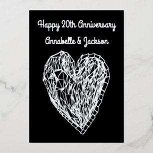 Editable Happy Jubileum Love Heart Folie Card Folie Uitnodiging