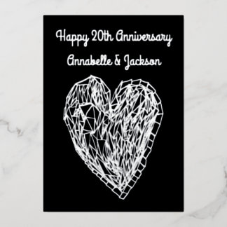 Editable Happy Jubileum Love Heart Folie Card Folie Uitnodiging