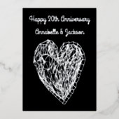 Editable Happy Jubileum Love Heart Folie Card Folie Uitnodiging (Voorkant)
