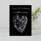 Editable Happy Jubileum Love Heart Folie Card Folie Uitnodiging (Staand Voorkant)