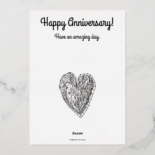 Editable Happy Jubileum Love Heart Folie Card Folie Uitnodiging (Achterkant)