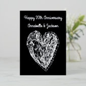 Editable Happy Jubileum Love Heart Folie Card Uitnodiging (Staand Voorkant)