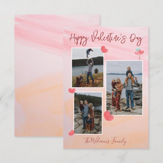 Editable Happy Valentijns Photo Bedankkaart (Voorkant / Achterkant)