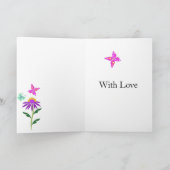 Editable Hartelijk dank, Butterflies en Flowers Feestdagen Kaart (Binnen)