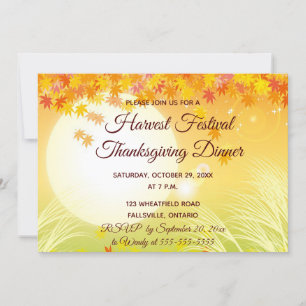 Editable Harvest Festival Thanksgiving Dinner Kaart