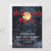 Editable Haunted Gate Halloween Party Invitation Kaart (Voorkant)