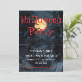Editable Haunted Gate Halloween Party Invitation Kaart (Staand voorkant)