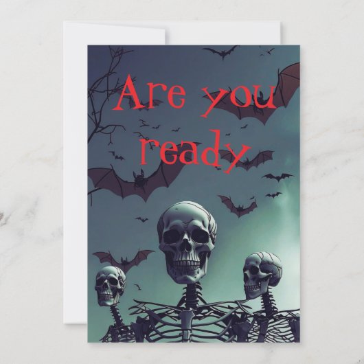 Editable Haunted Gate Halloween Party Invitation Kaart (Achterkant)