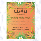 Editable Hawaiian Luau Birthday Uitnodiging