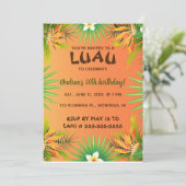 Editable Hawaiian Luau Birthday Uitnodiging (Staand voorkant)