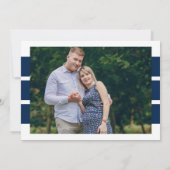 Editable Headlines 2 Photo Navy Pink Pregnancy Aankondiging (Achterkant)