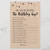 Editable Hoe goed ken je de jongen van de verjaard (Voorkant)